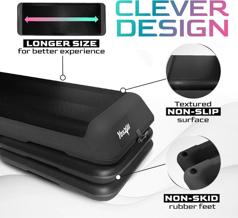 Yes4All Multi-Functional Aerobic Step Platform Adapter/Versatile Stepper Platform With Pilate Bar And Resistance Band - Image 3